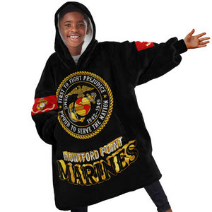 Montford Point Marines Kid Wearable Blanket Hoodie Afro First to Fight Prejudice - African Pride