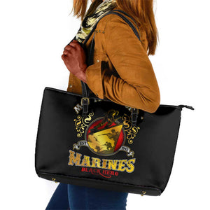 Montford Point Marines Leather Tote Bag Afro First to Fight Prejudice - African Pride