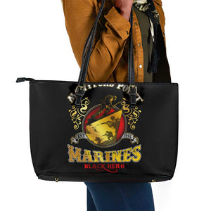 Montford Point Marines Leather Tote Bag Afro First to Fight Prejudice - African Pride