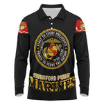 Montford Point Marines Long Sleeve Polo Shirt Afro First to Fight Prejudice - African Pride