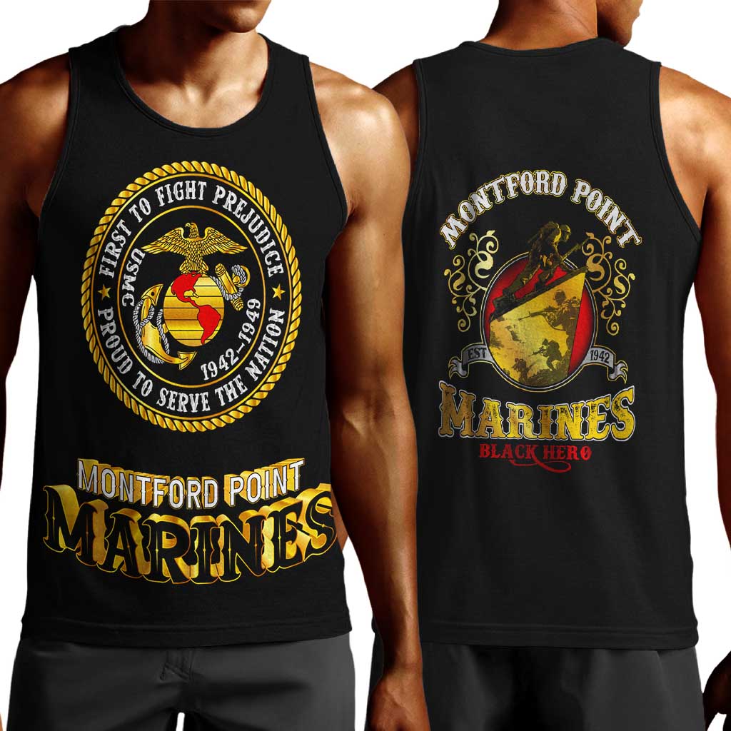 Montford Point Marines Men Tank Top Afro First to Fight Prejudice - African Pride