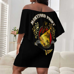 Montford Point Marines Off Shoulder Short Dress Afro First to Fight Prejudice - African Pride