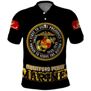 Montford Point Marines Polo Shirt Afro First to Fight Prejudice - African Pride