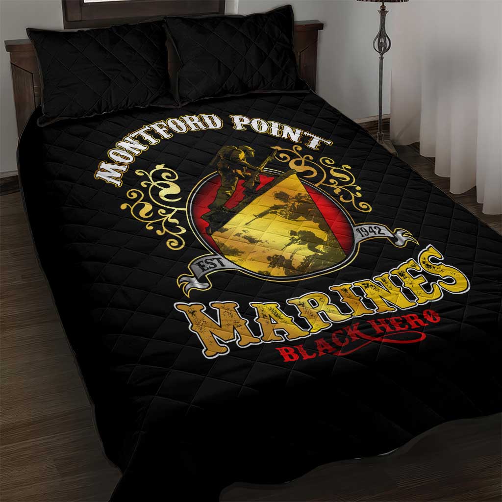 Montford Point Marines Quilt Bed Set Afro First to Fight Prejudice - African Pride