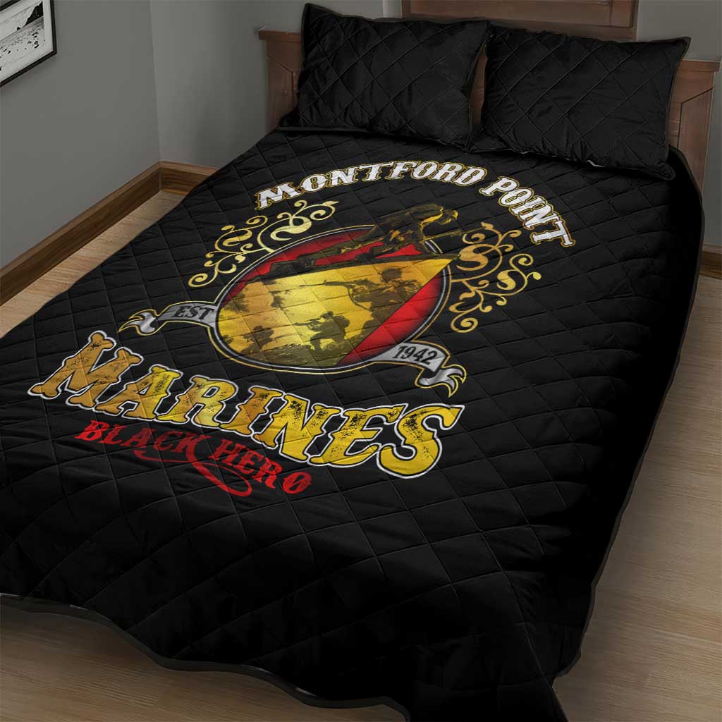 Montford Point Marines Quilt Bed Set Afro First to Fight Prejudice - African Pride