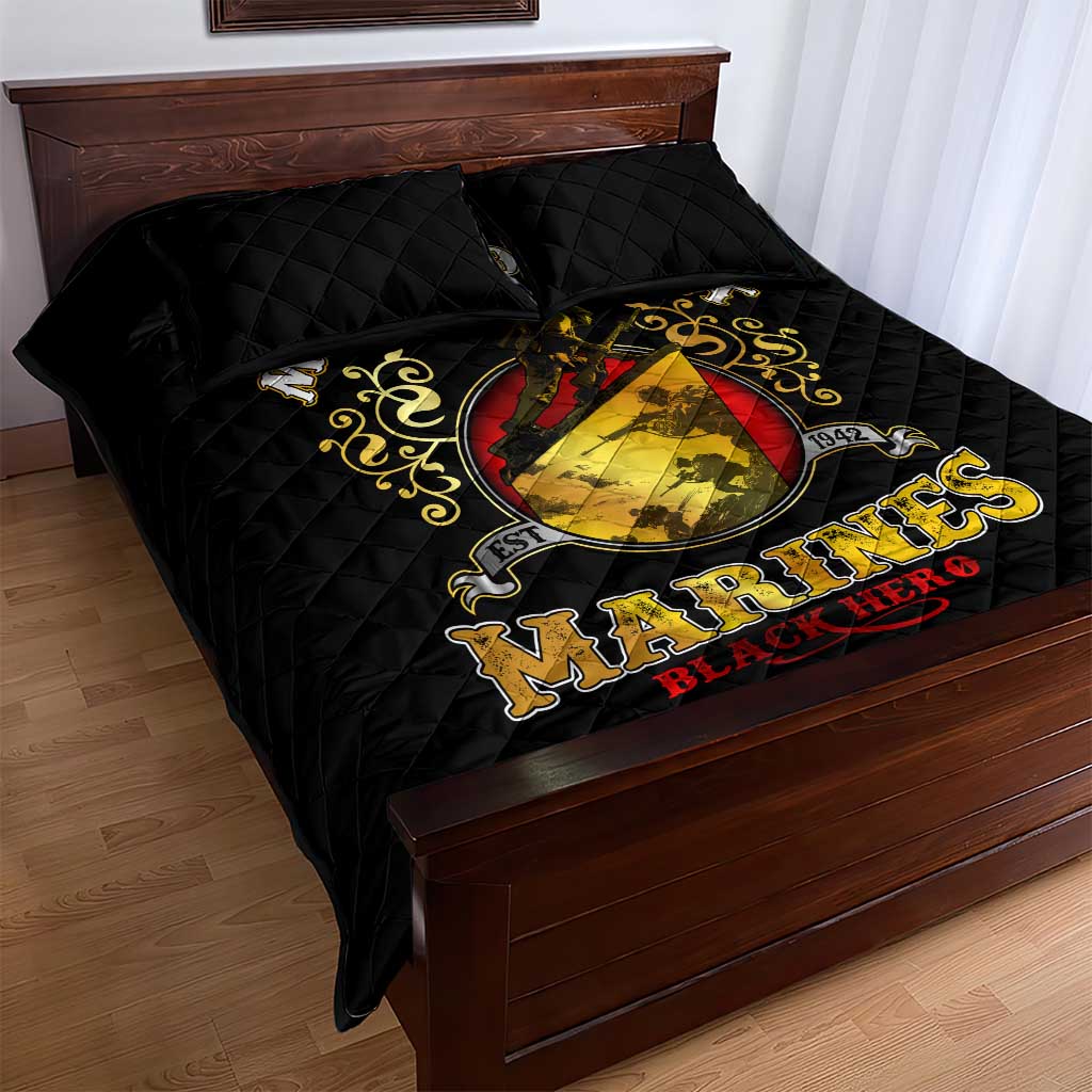 Montford Point Marines Quilt Bed Set Afro First to Fight Prejudice - African Pride