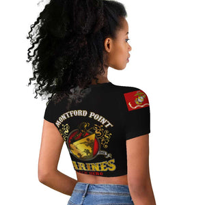 Montford Point Marines Raglan Cropped T shirt Afro First to Fight Prejudice - African Pride