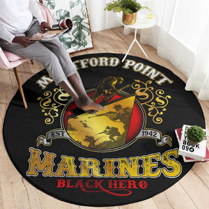 Montford Point Marines Round Carpet Afro First to Fight Prejudice - African Pride