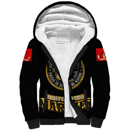 Montford Point Marines Sherpa Hoodie Afro First to Fight Prejudice - African Pride
