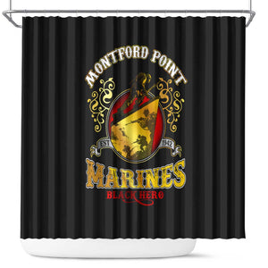 Montford Point Marines Shower Curtain Afro First to Fight Prejudice - African Pride