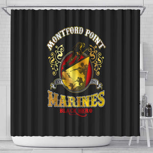 Montford Point Marines Shower Curtain Afro First to Fight Prejudice - African Pride