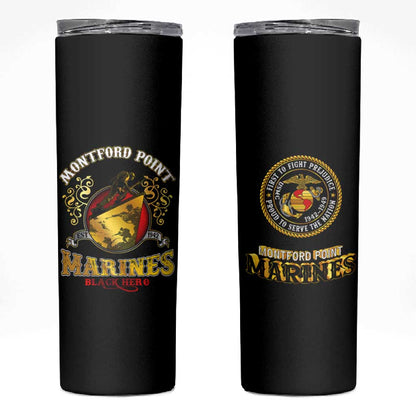 Montford Point Marines Skinny Tumbler Afro First to Fight Prejudice - African Pride