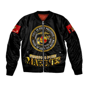 Montford Point Marines Sleeve Zip Bomber Jacket Afro First to Fight Prejudice - African Pride