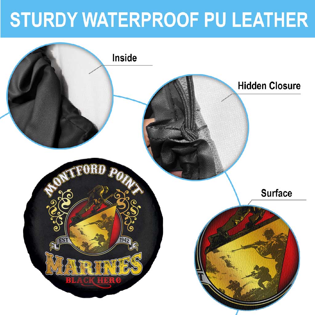 Montford Point Marines Spare Tire Cover Afro First to Fight Prejudice - African Pride