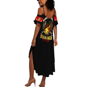 Montford Point Marines Summer Maxi Dress Afro First to Fight Prejudice - African Pride