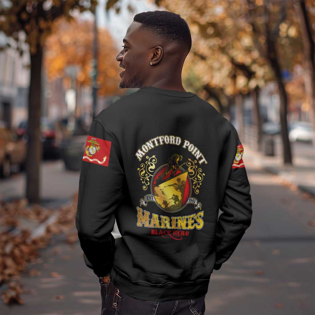 Montford Point Marines Sweatshirt Afro First to Fight Prejudice - African Pride