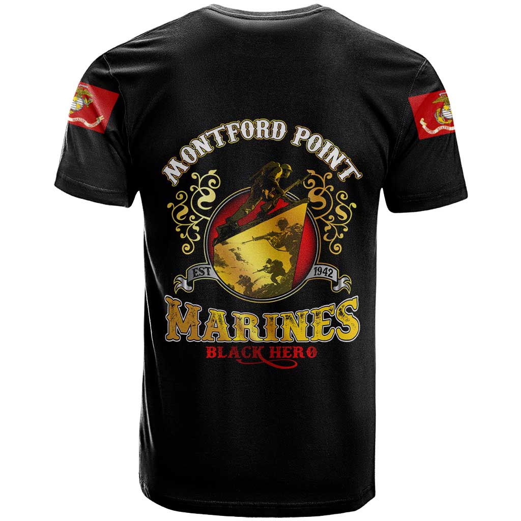 Montford Point Marines T shirt Afro First to Fight Prejudice - African Pride