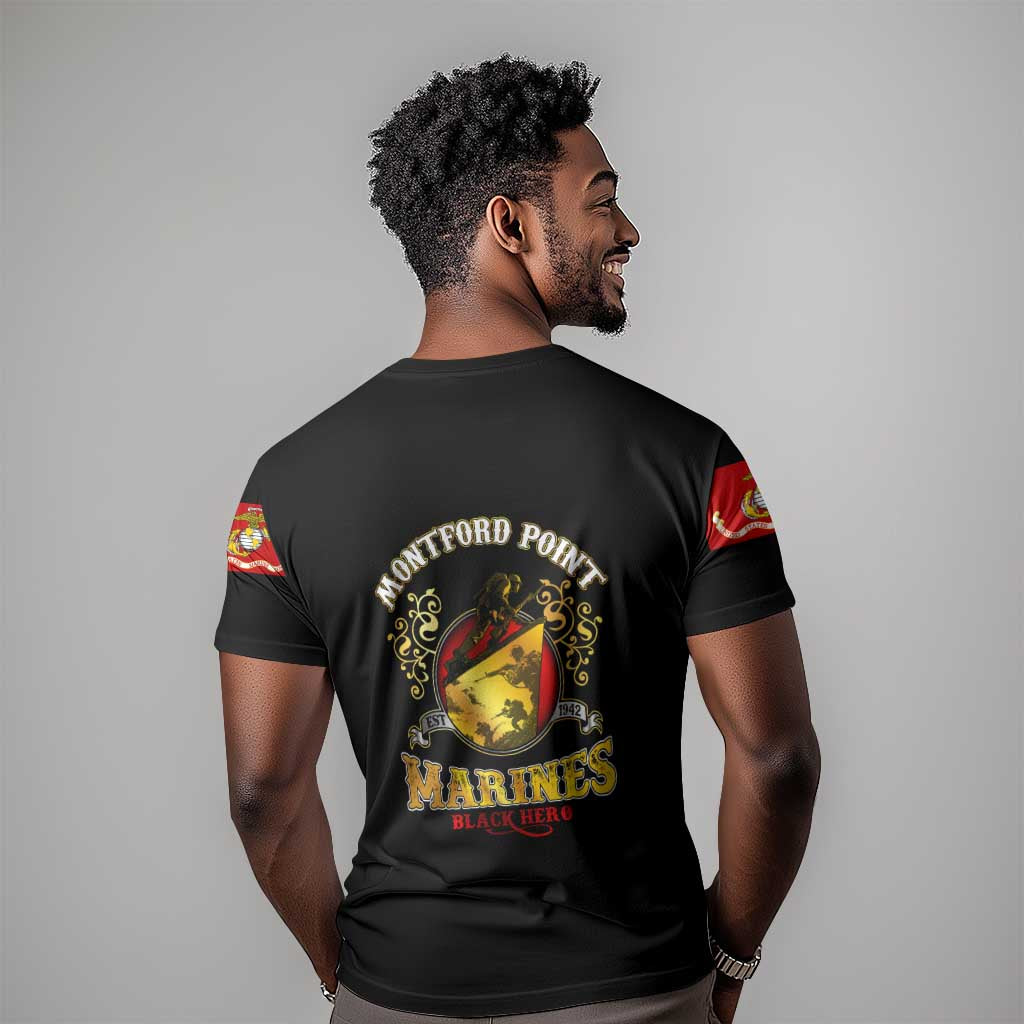 Montford Point Marines T shirt Afro First to Fight Prejudice - African Pride