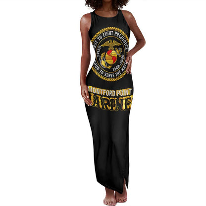 Montford Point Marines Tank Maxi Dress Afro First to Fight Prejudice - African Pride
