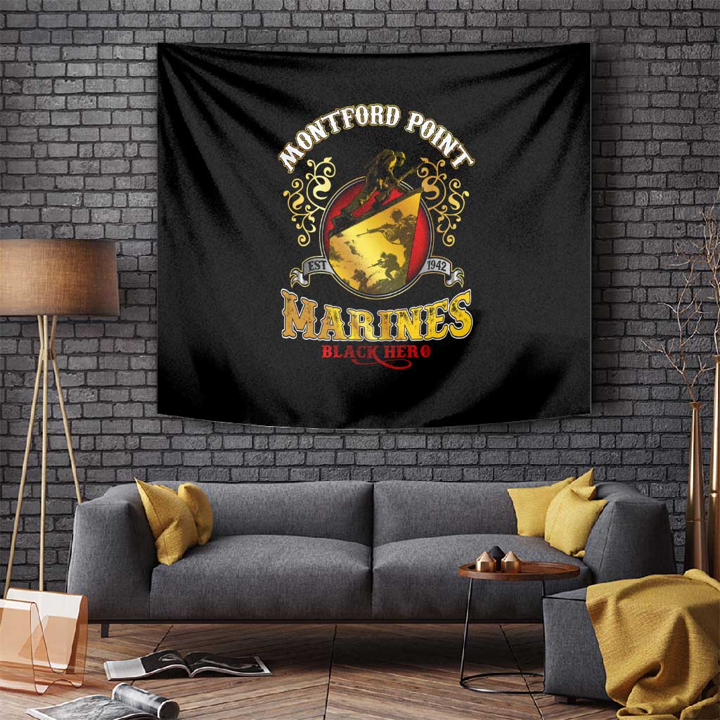 Montford Point Marines Tapestry Afro First to Fight Prejudice - African Pride