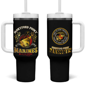 Montford Point Marines Tumbler With Handle Afro First to Fight Prejudice - African Pride