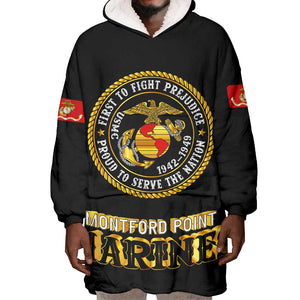 Montford Point Marines Wearable Blanket Hoodie Afro First to Fight Prejudice - African Pride