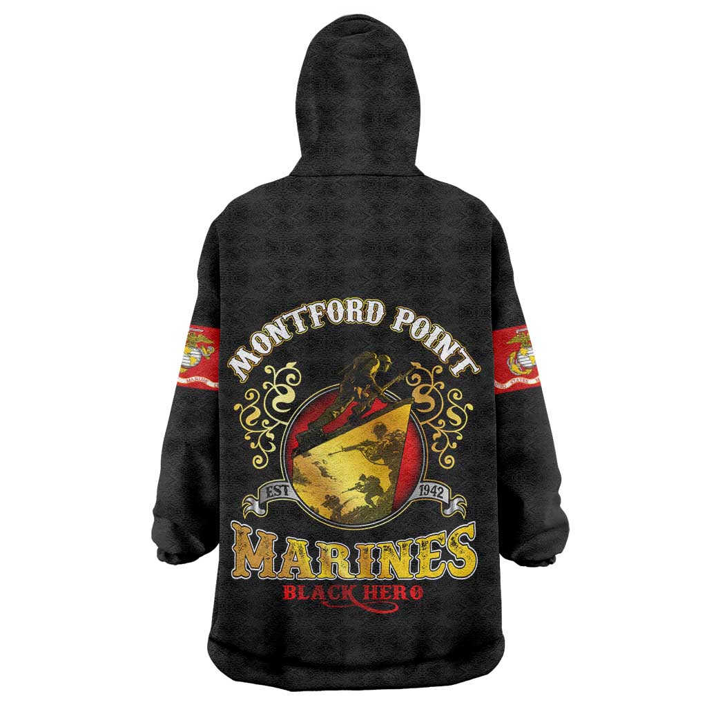 Montford Point Marines Wearable Blanket Hoodie Afro First to Fight Prejudice - African Pride