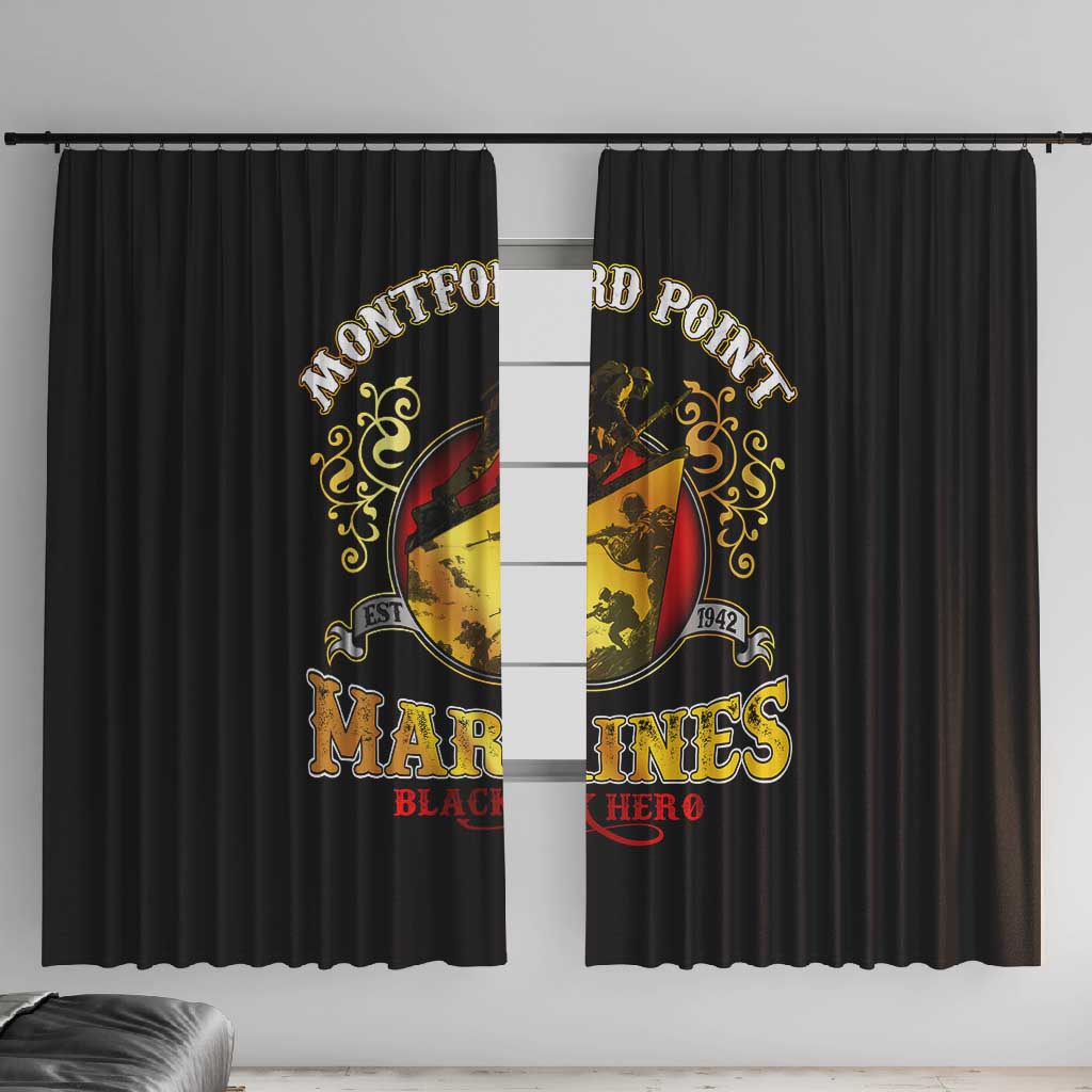 Montford Point Marines Window Curtain Afro First to Fight Prejudice - African Pride