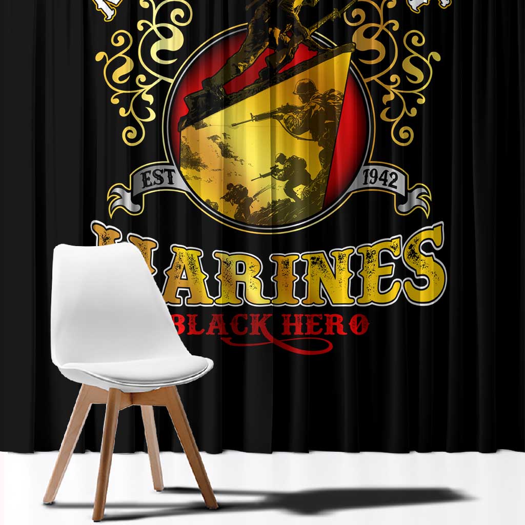 Montford Point Marines Window Curtain Afro First to Fight Prejudice - African Pride
