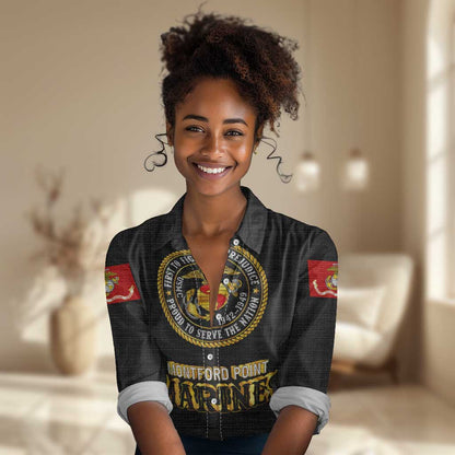Montford Point Marines Women Casual Shirt Afro First to Fight Prejudice - African Pride