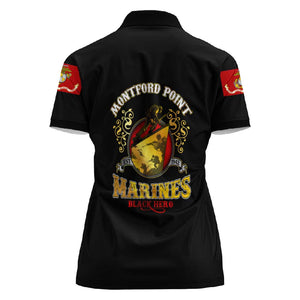 Montford Point Marines Women Polo Shirt Afro First to Fight Prejudice - African Pride