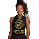 Montford Point Marines Women Sleeveless Polo Shirt Afro First to Fight Prejudice - African Pride