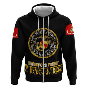 Montford Point Marines Zip Hoodie Afro First to Fight Prejudice - African Pride