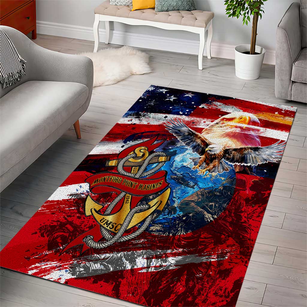Montford Point Marines Area Rug African American Eagle Anchor Tribute - African Pride