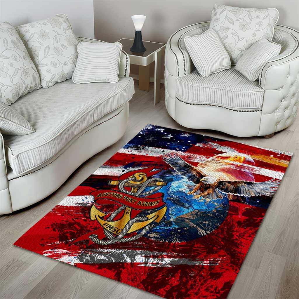 Montford Point Marines Area Rug African American Eagle Anchor Tribute - African Pride