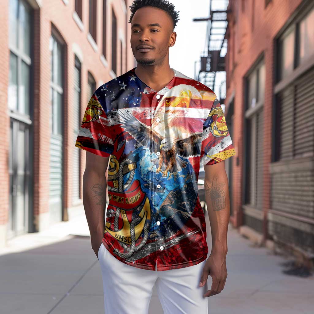 Montford Point Marines Baseball Jersey African American Eagle Anchor Tribute - African Pride