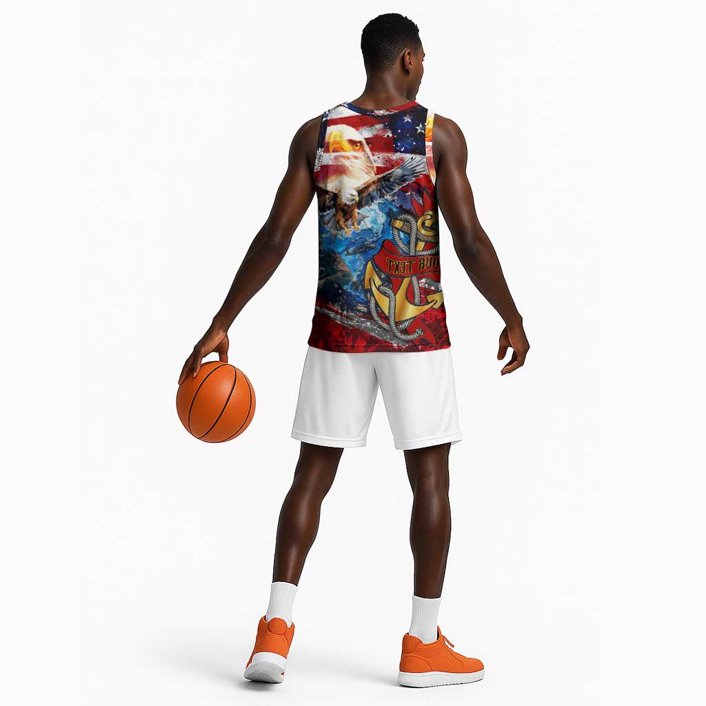 Montford Point Marines Basketball Jersey African American Eagle Anchor Tribute - African Pride