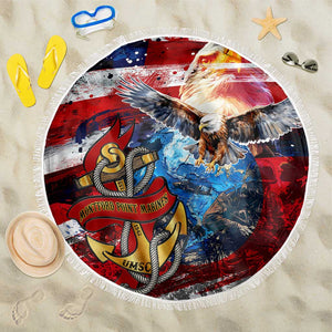 Montford Point Marines Beach Blanket African American Eagle Anchor Tribute - African Pride