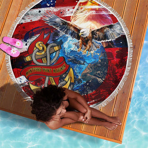 Montford Point Marines Beach Blanket African American Eagle Anchor Tribute - African Pride