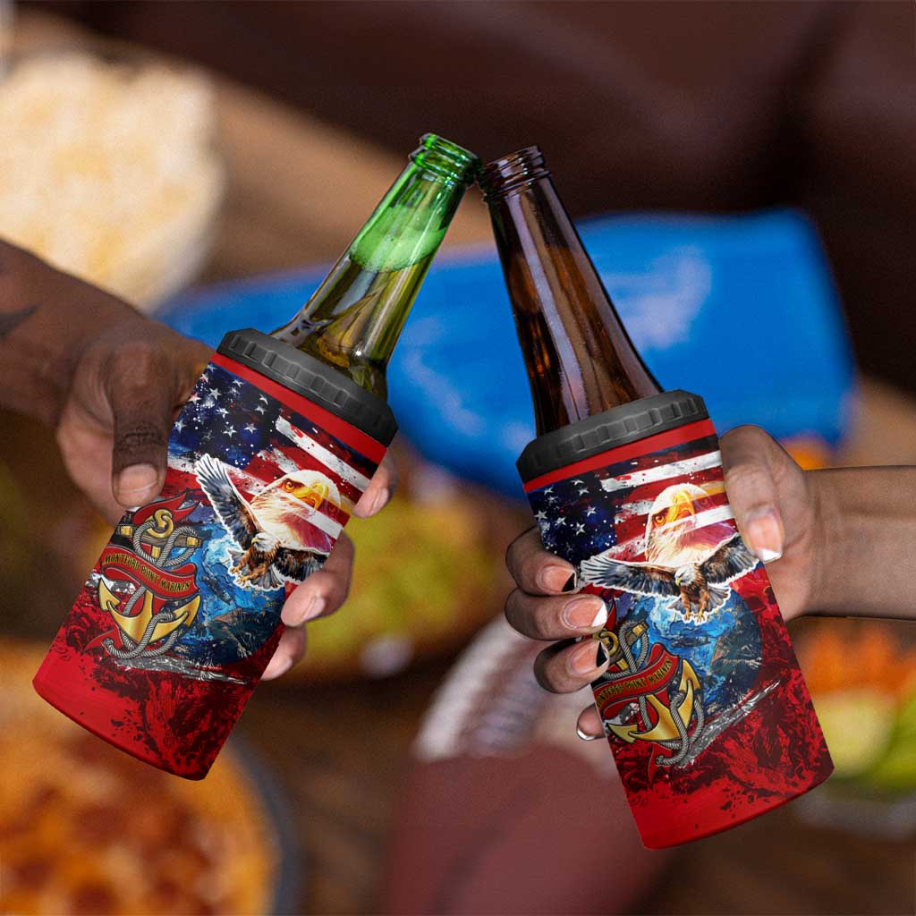Montford Point Marines 4 in 1 Can Cooler Tumbler African American Eagle Anchor Tribute - African Pride