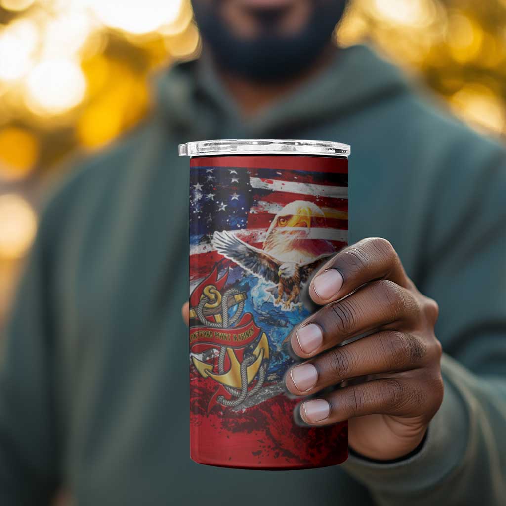 Montford Point Marines 4 in 1 Can Cooler Tumbler African American Eagle Anchor Tribute - African Pride