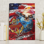 Montford Point Marines Canvas Wall Art African American Eagle Anchor Tribute - African Pride