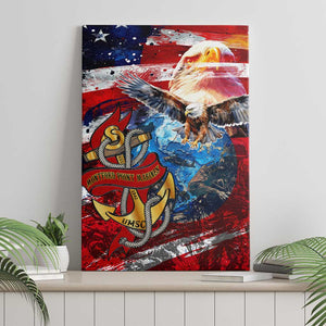 Montford Point Marines Canvas Wall Art African American Eagle Anchor Tribute - African Pride