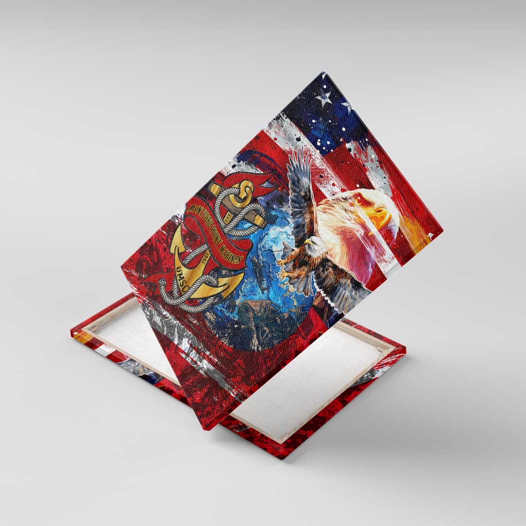 Montford Point Marines Canvas Wall Art African American Eagle Anchor Tribute - African Pride