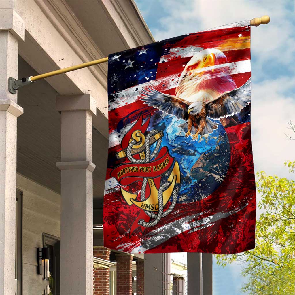 Montford Point Marines Garden Flag African American Eagle Anchor Tribute - African Pride