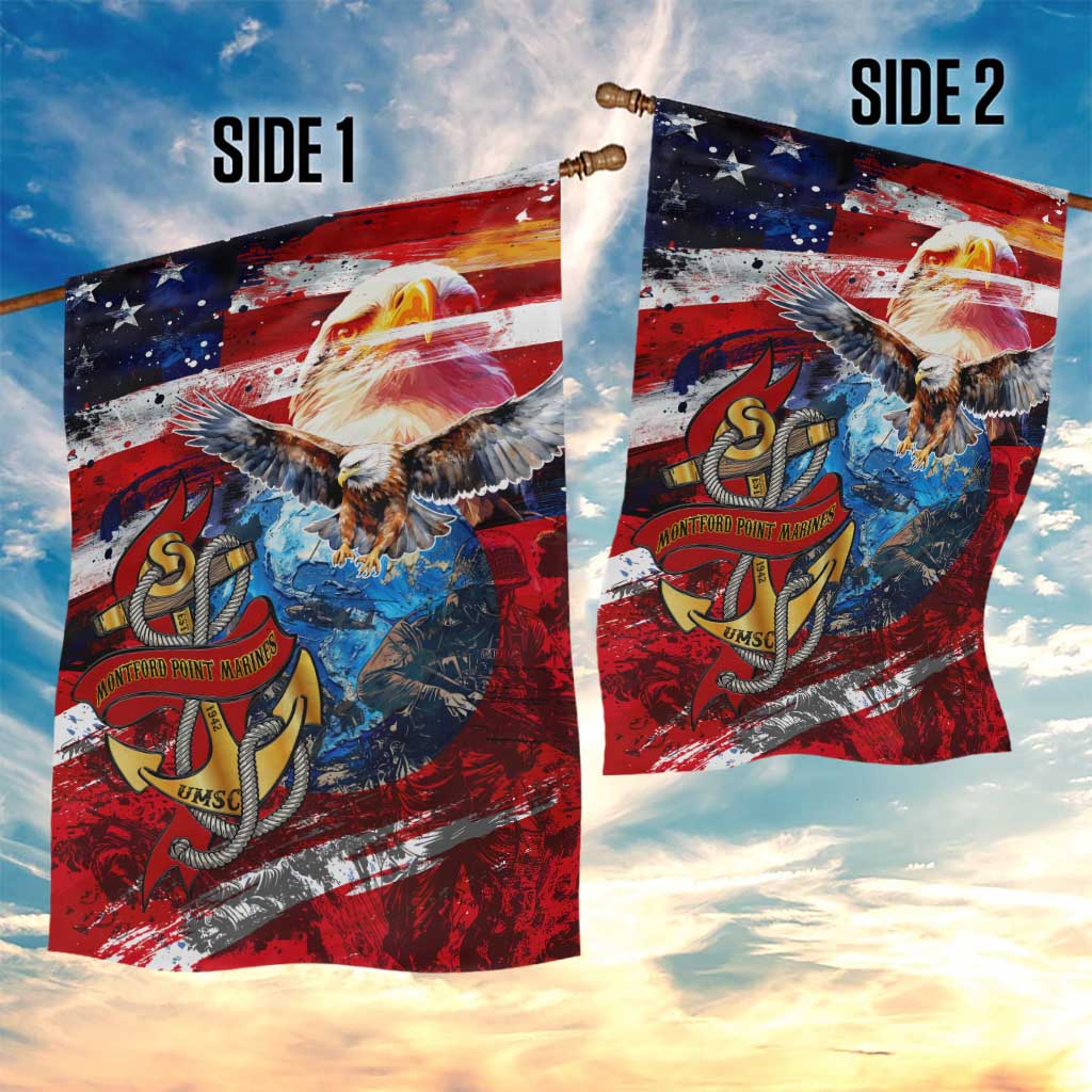 Montford Point Marines Garden Flag African American Eagle Anchor Tribute - African Pride
