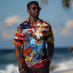 Montford Point Marines Hawaiian Shirt African American Eagle Anchor Tribute - African Pride