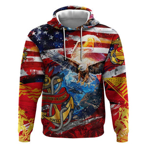 Montford Point Marines Hoodie African American Eagle Anchor Tribute - African Pride