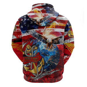 Montford Point Marines Hoodie African American Eagle Anchor Tribute - African Pride