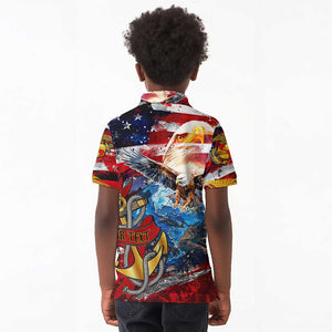 Montford Point Marines Kid Polo Shirt African American Eagle Anchor Tribute - African Pride